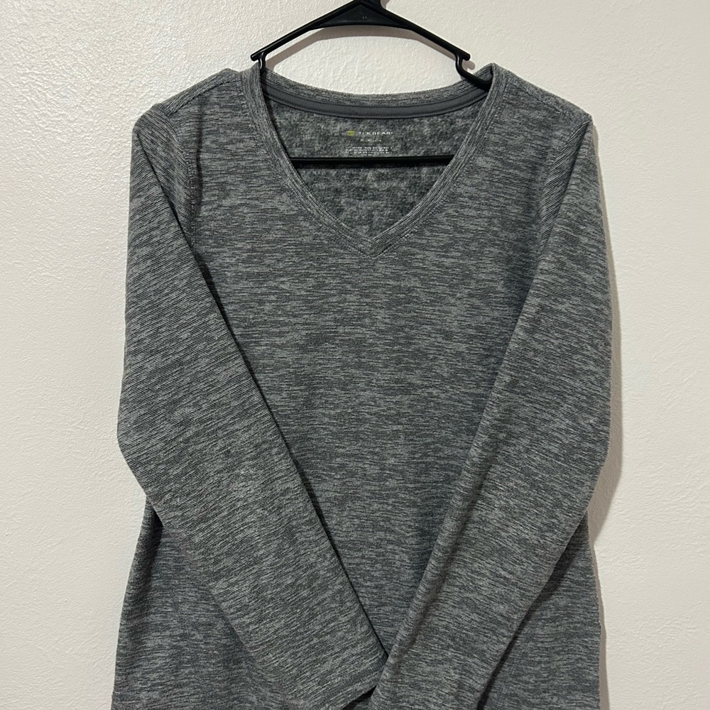 Tek Gear Charcoal Heather V-Neck Shirt